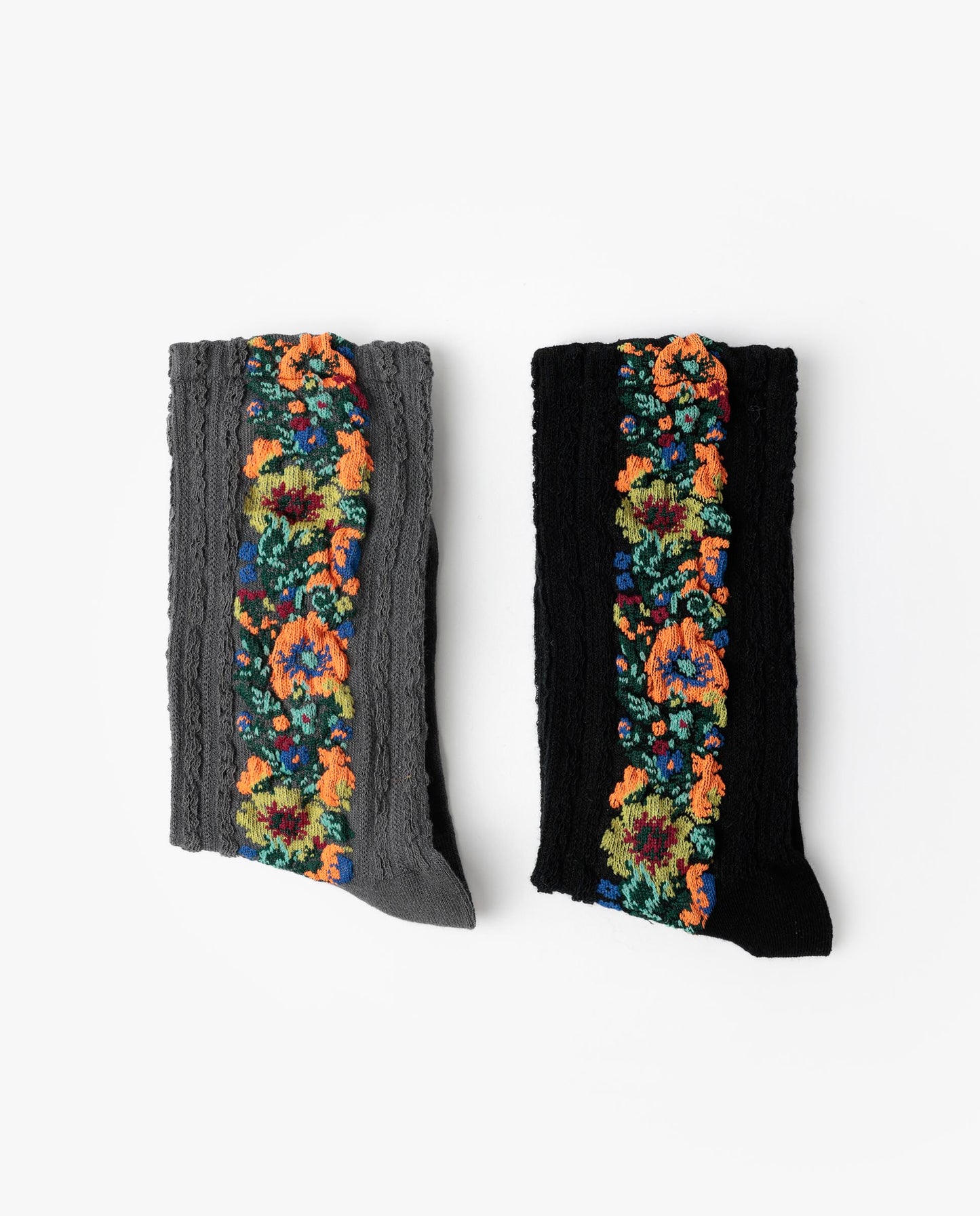 Calcetín de Caña Normal Lateral Flowers para Mujer, (Caja de 6 pares)