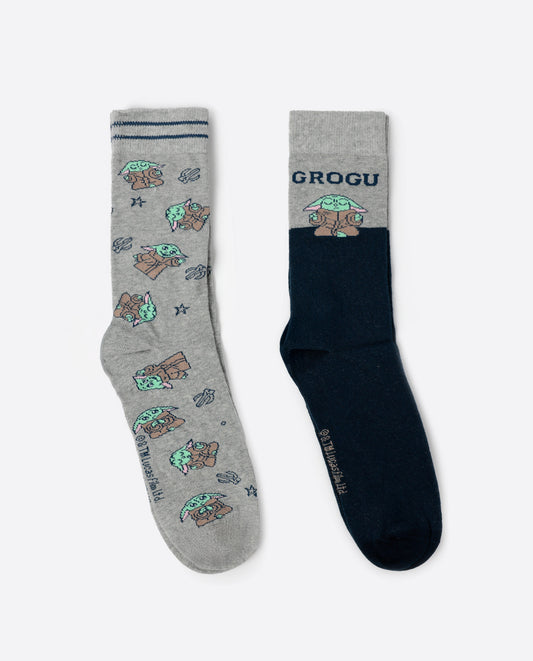 Calcetín de Caña Normal Grogu Cute para Hombre, (Caja de 6 pares)