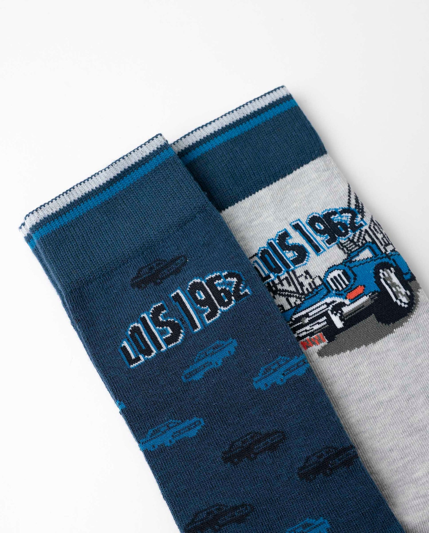 Calcetín de Caña Normal Vintage Car para Hombre, (Caja de 6 pares)