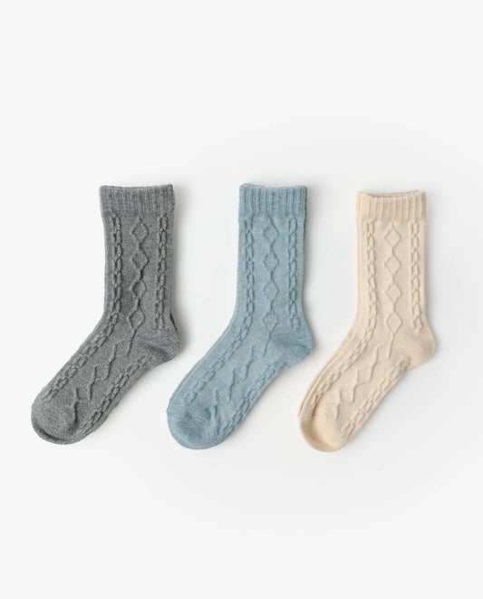 Calcetín de Caña Normal Textura para Mujer, (Caja de 6 pares)