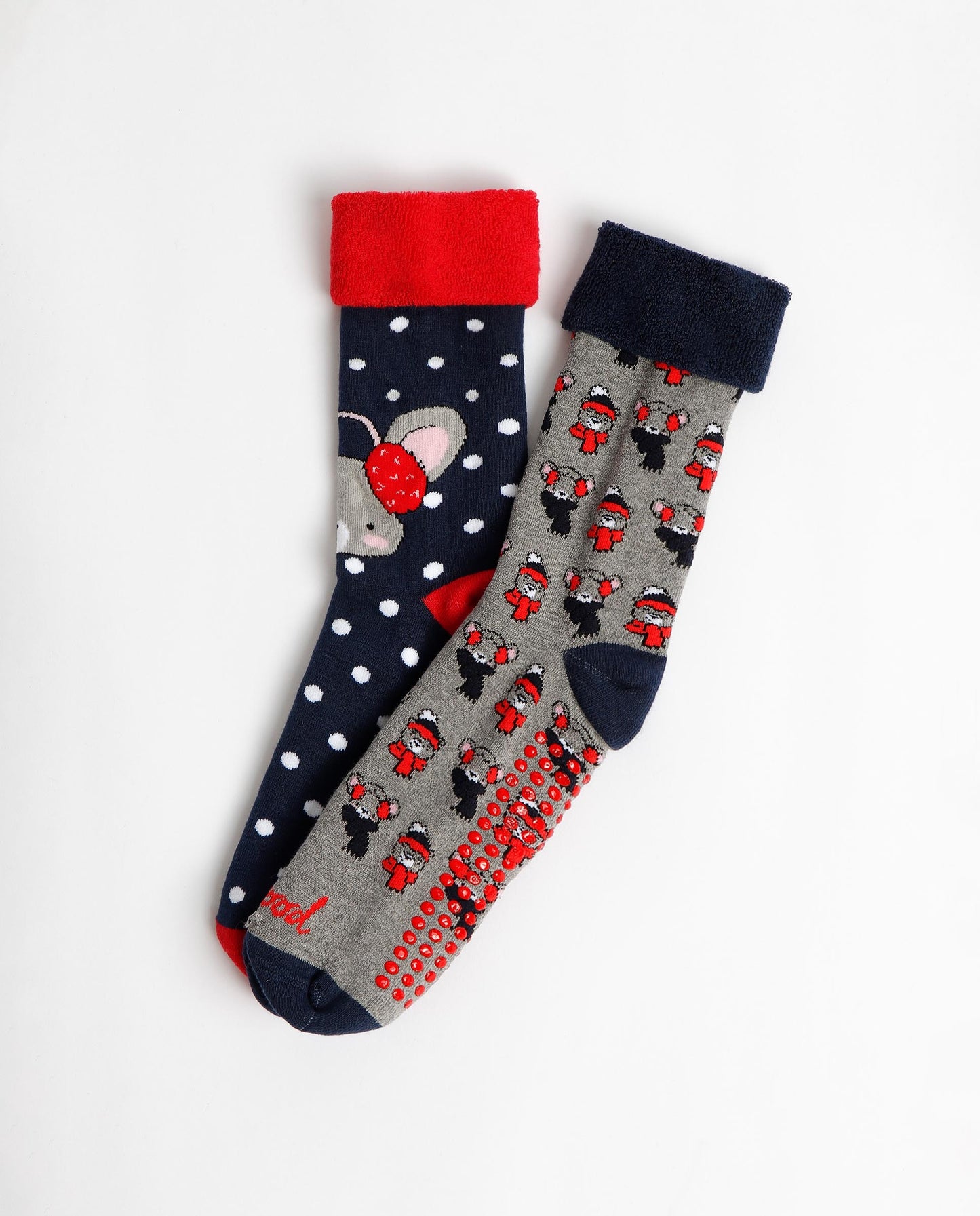 Calcetín Antideslizante Good Morning Mouse para Mujer, (Caja de 6 pares)