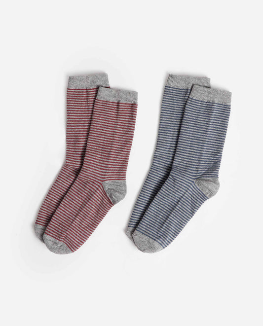 Calcetín Mediano Stripes para Mujer, (Caja de 6 unidades)