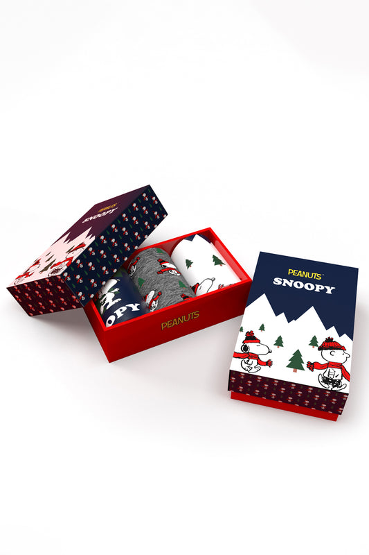 Calcetín Mediano Snoopy Mountains para Hombre, (Caja de 3 unidades)