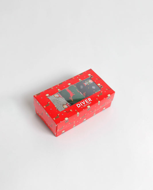 Calcetín Mediano Christmas para Hombre, (Caja de 3 unidades)