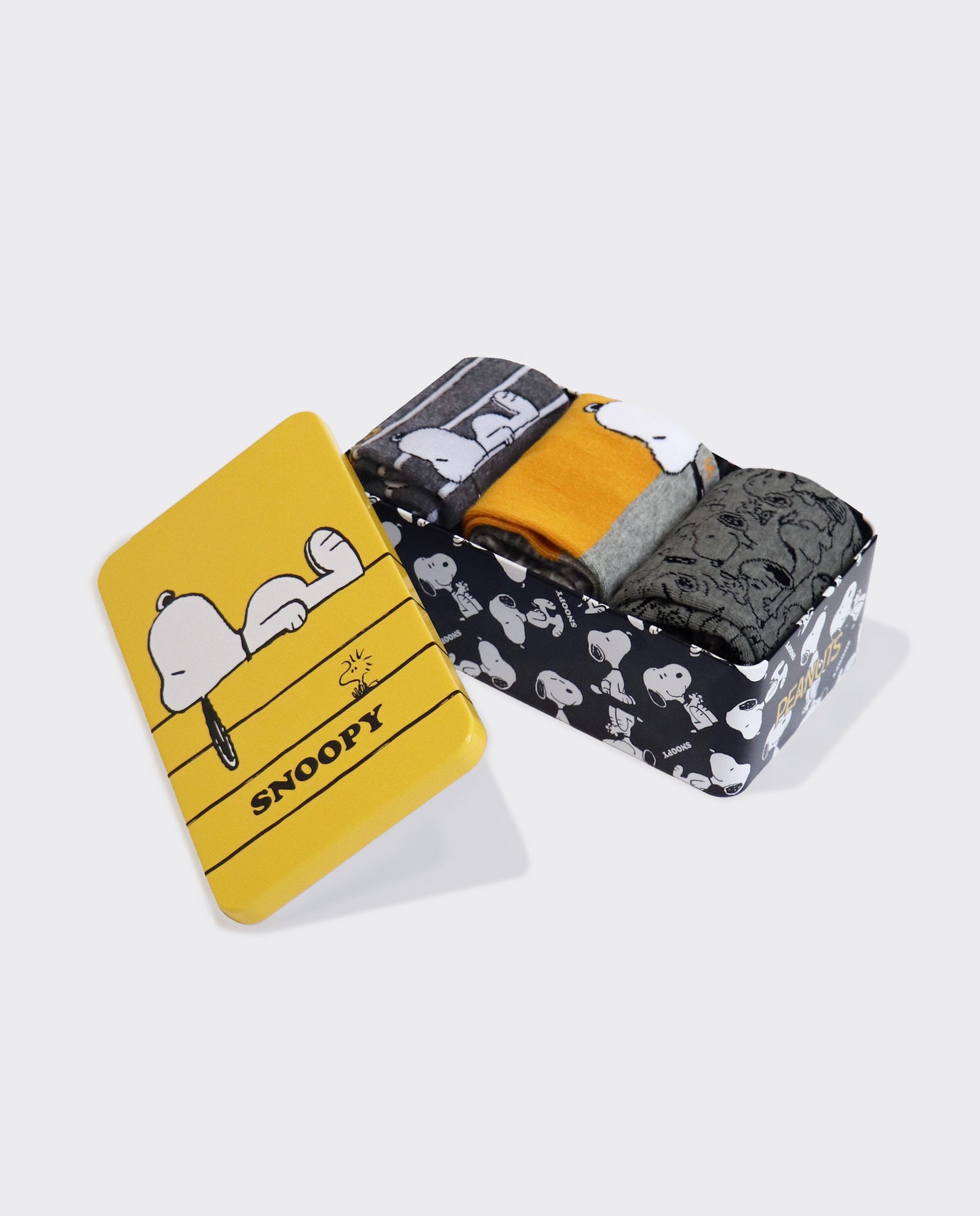 Calcetín Mediano Yellow Snoopy para Hombre, (Caja de 3 unidades)