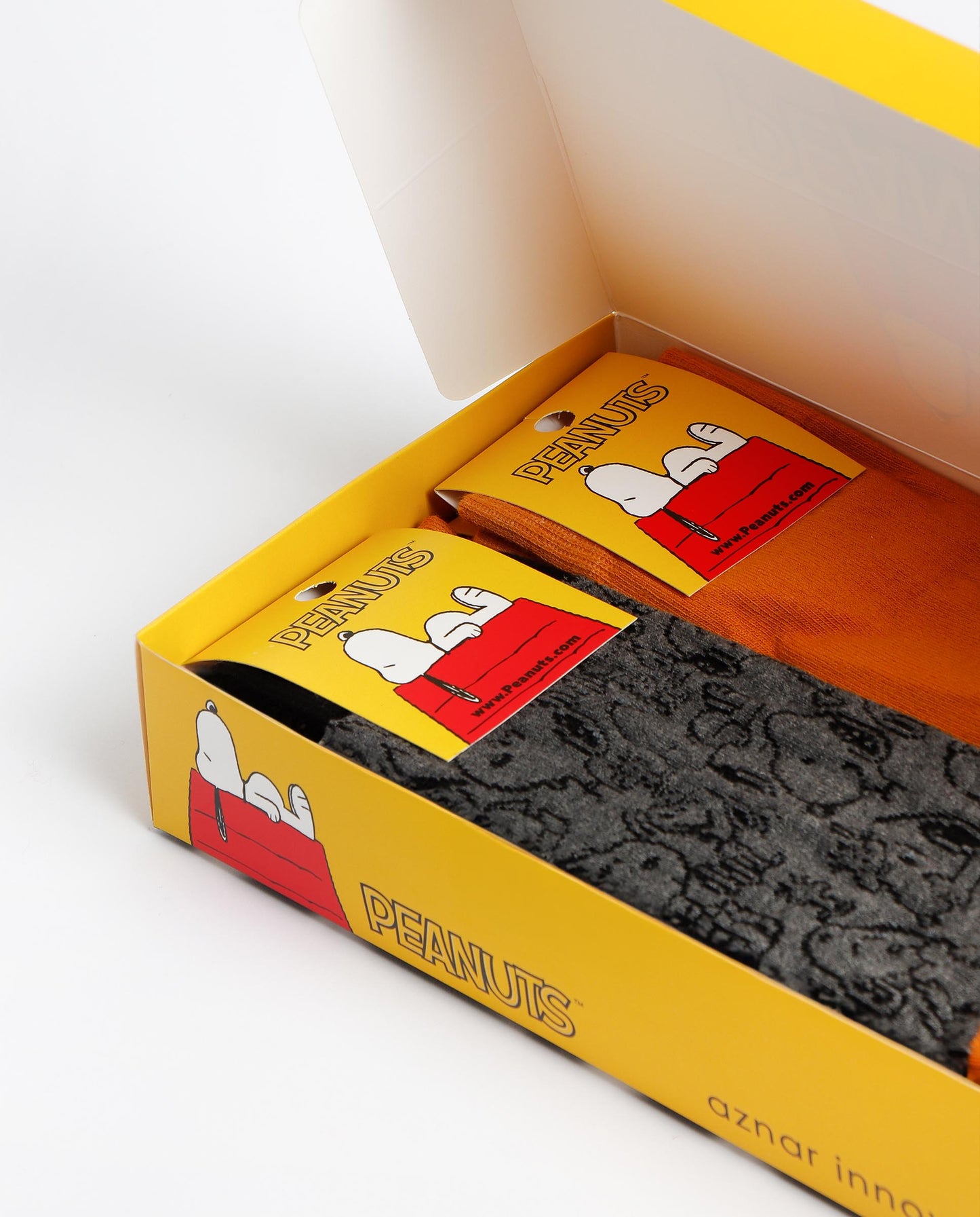 Calcetín Yellow Snoopy para Hombre, (Caja de 6 pares)