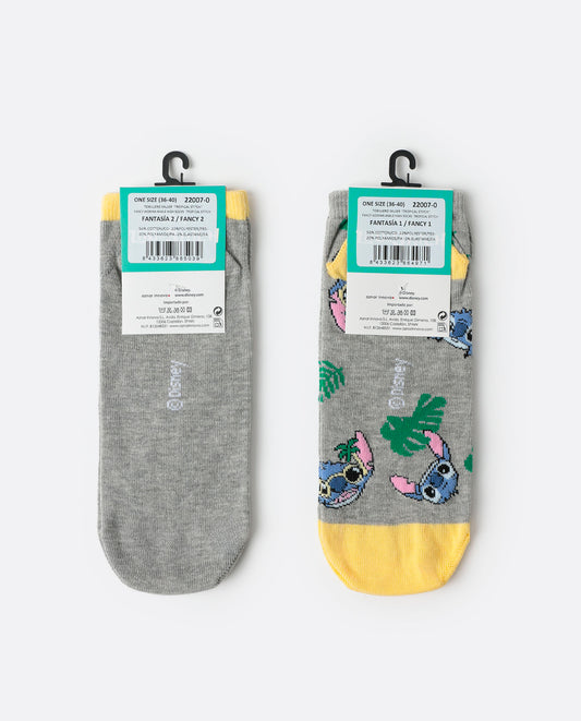 Calcetín Tobillero Tropical Stitch para Mujer, (Caja de 6 pares)