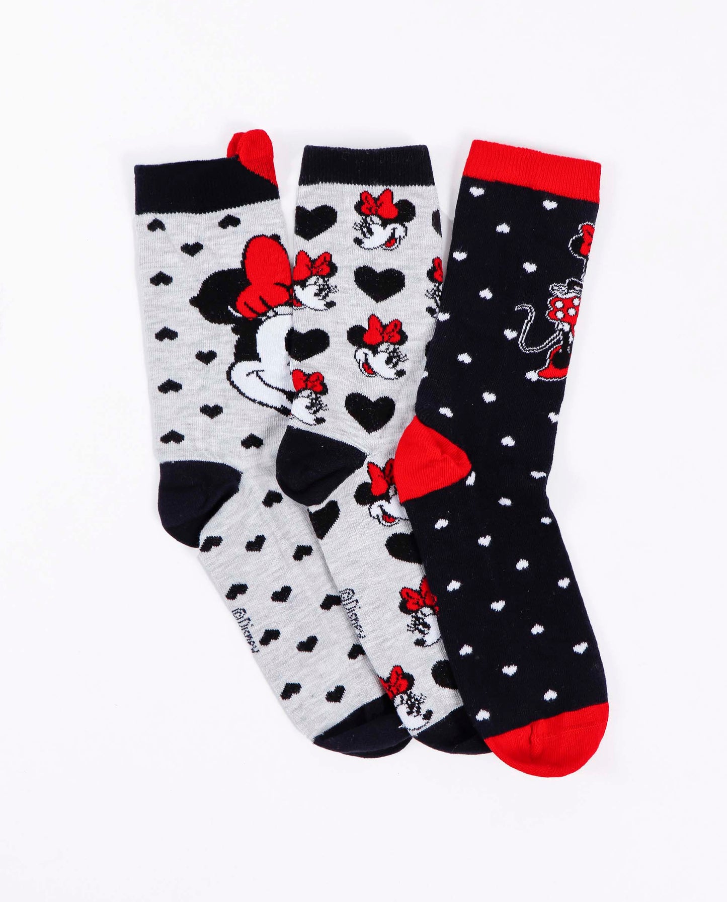 Calcetín Mediano Minnie Hearts para Mujer, (Caja de 12 pares)