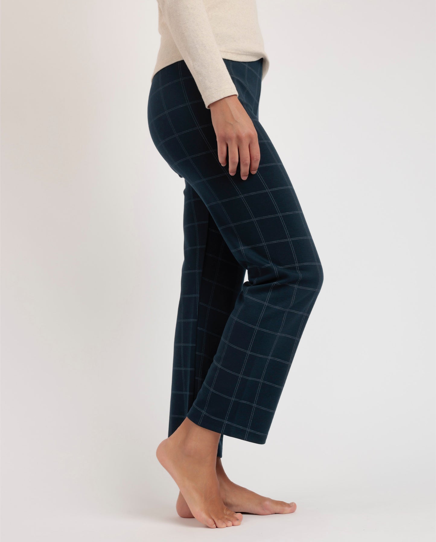 Pantalón Elástico Largo Navy Checks para Mujer