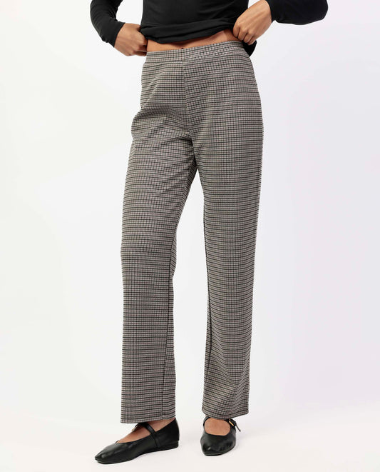 Pantalón Elástico Largo Micro Cuadros para Mujer
