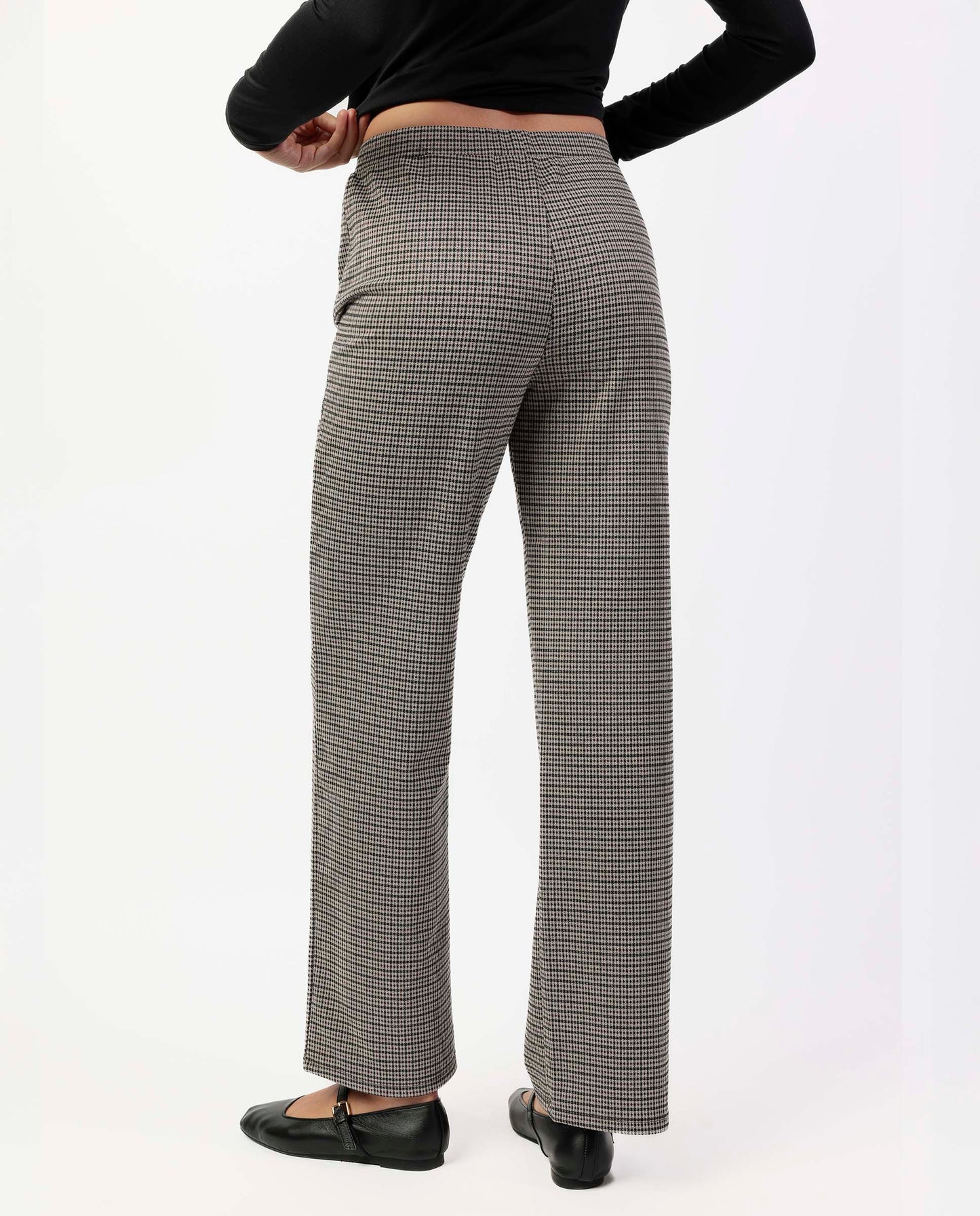 Pantalón Elástico Largo Micro Cuadros para Mujer