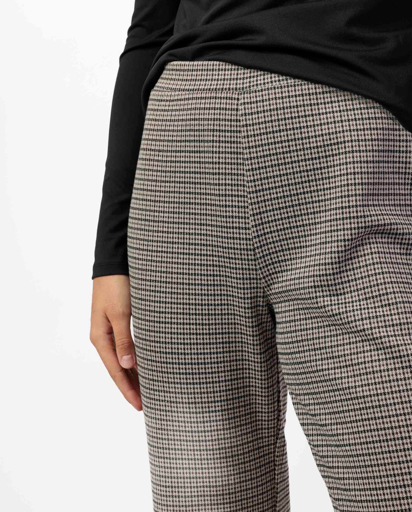 Pantalón Elástico Largo Micro Cuadros para Mujer