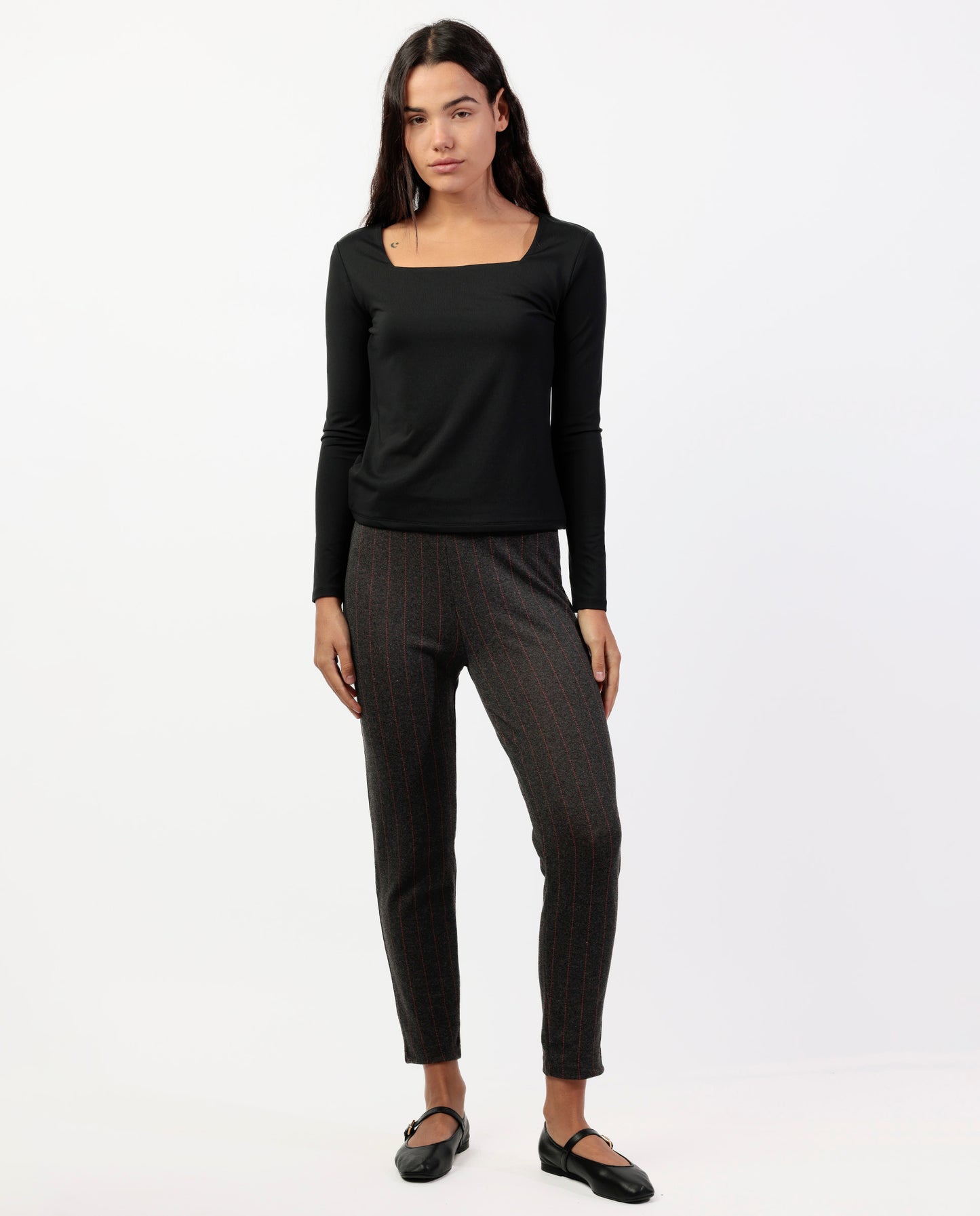 Pantalón Elástico Largo Diplomático Rayas para Mujer