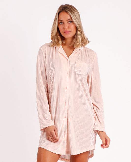 Camisola Rosa Manga Larga Elegant Stripes para Mujer