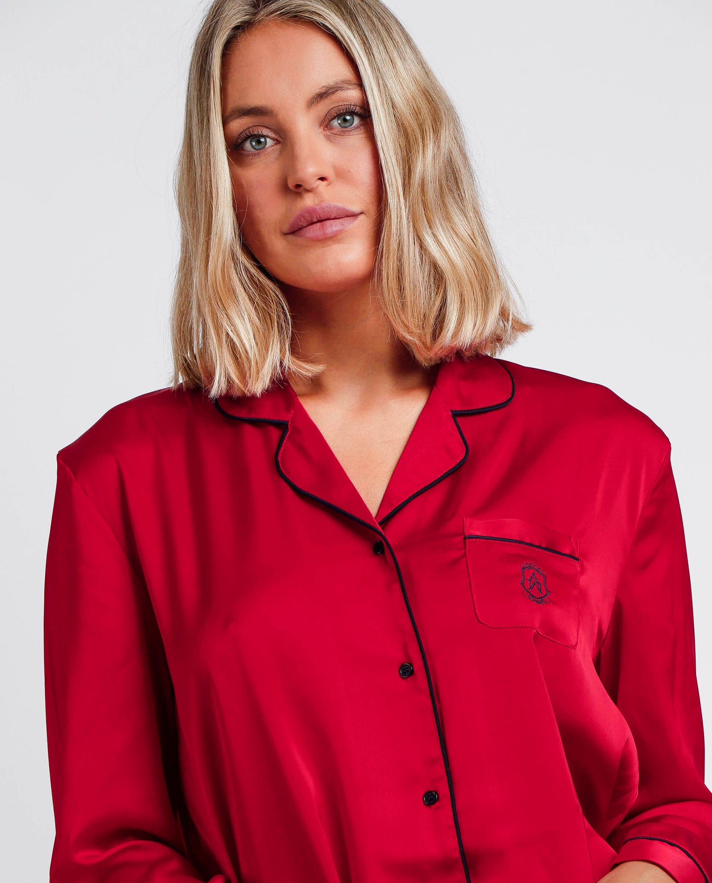 Pijama Rojo Manga Larga Abierto Christmas para Mujer