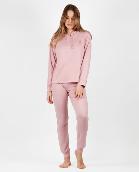 Pijama Rosa Capucha Manga Larga Make it Happen para Mujer