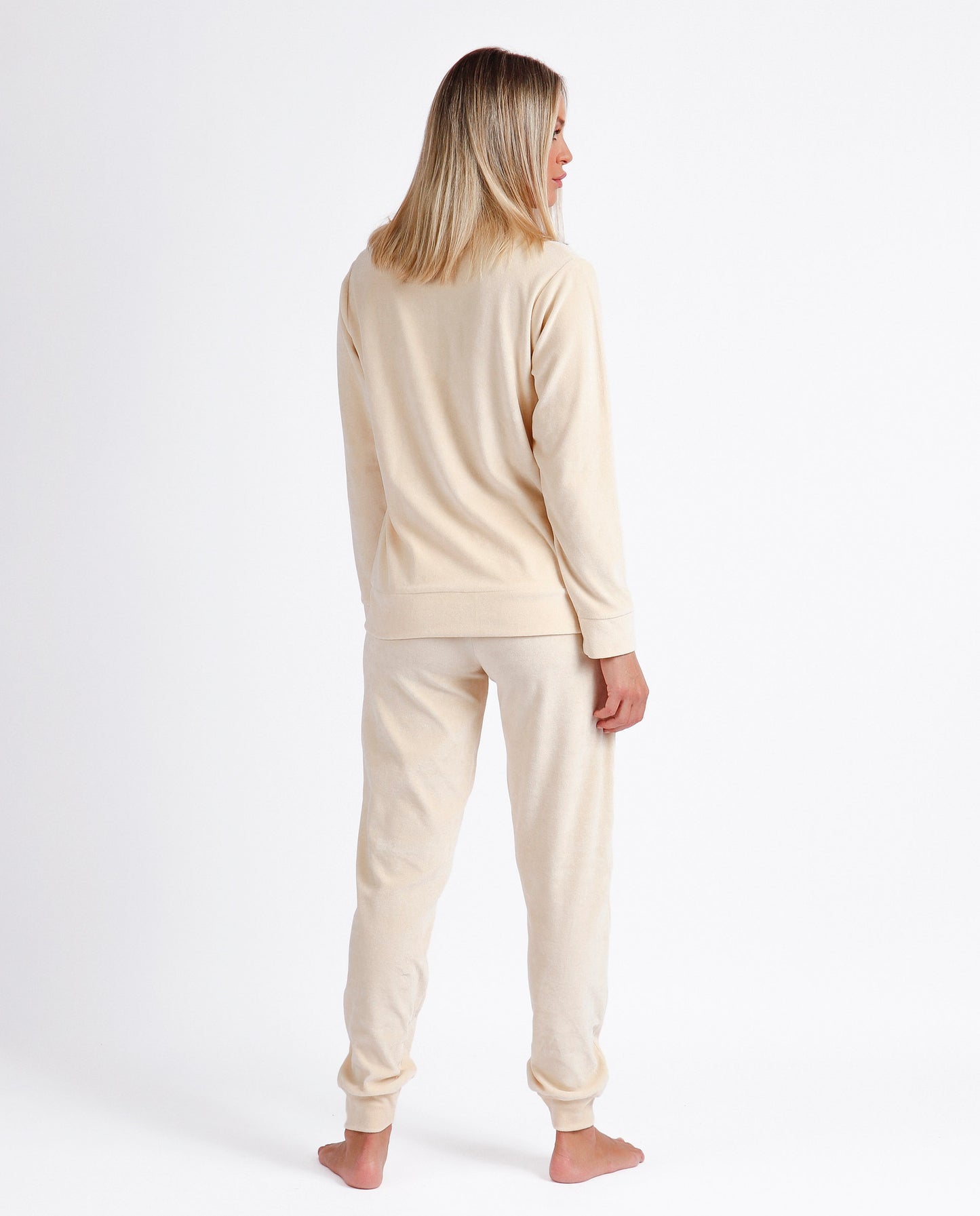 Pijama Abierto Manga Larga Doble Velvet Soft para Mujer