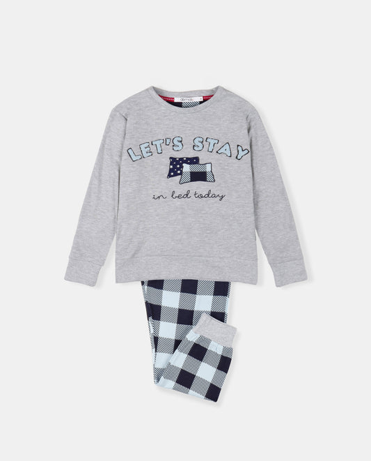 Pijama Gris Manga Larga Let´s Stay para Niña