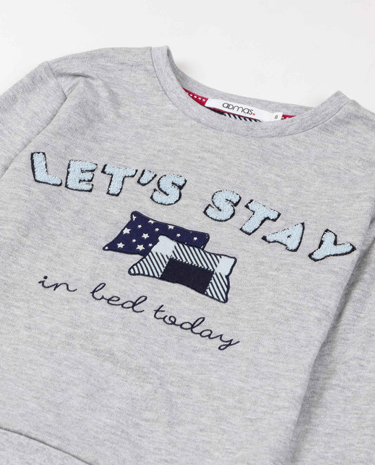 Pijama Gris Manga Larga Let´s Stay para Niña