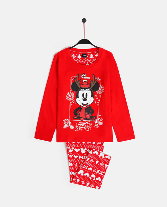 Pijama Manga Larga Mickey Christmas para Niña