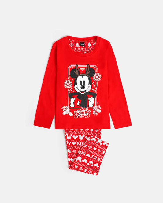 Pijama Manga Larga Mickey Christmas para Niño