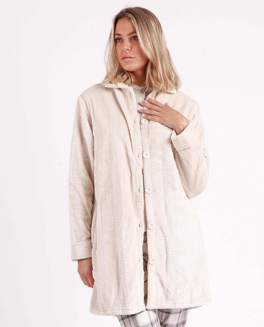 Bata Manga Larga Calentita Indian Scarf Piedra para Mujer