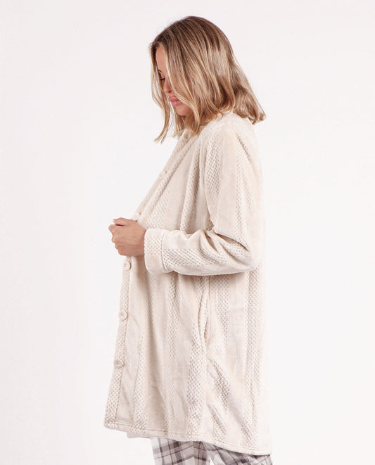 Bata Manga Larga Calentita Indian Scarf Piedra para Mujer