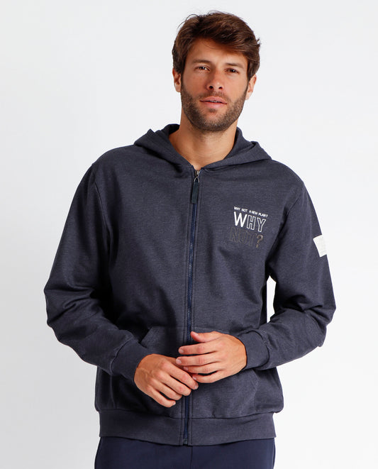 Chaqueta Manga Larga Azul Planet para Hombre