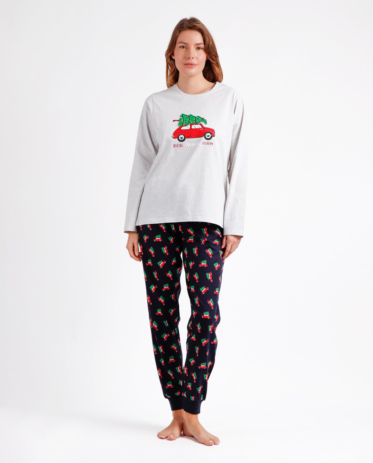 Pijama Manga Larga Xmas Tree para Mujer