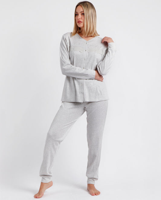 Pijama Abierto Manga Larga Winter Classic para Mujer