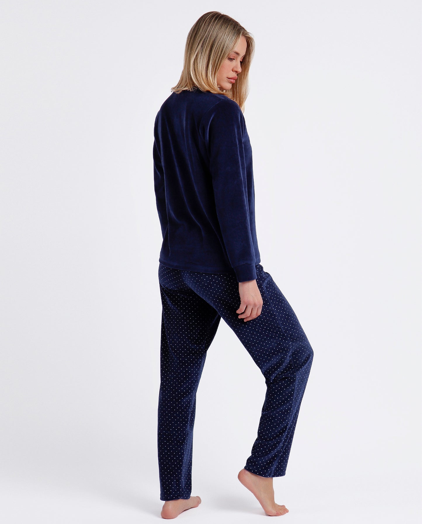 Pijama Terciopelo Manga Larga Morning Mouse para Mujer