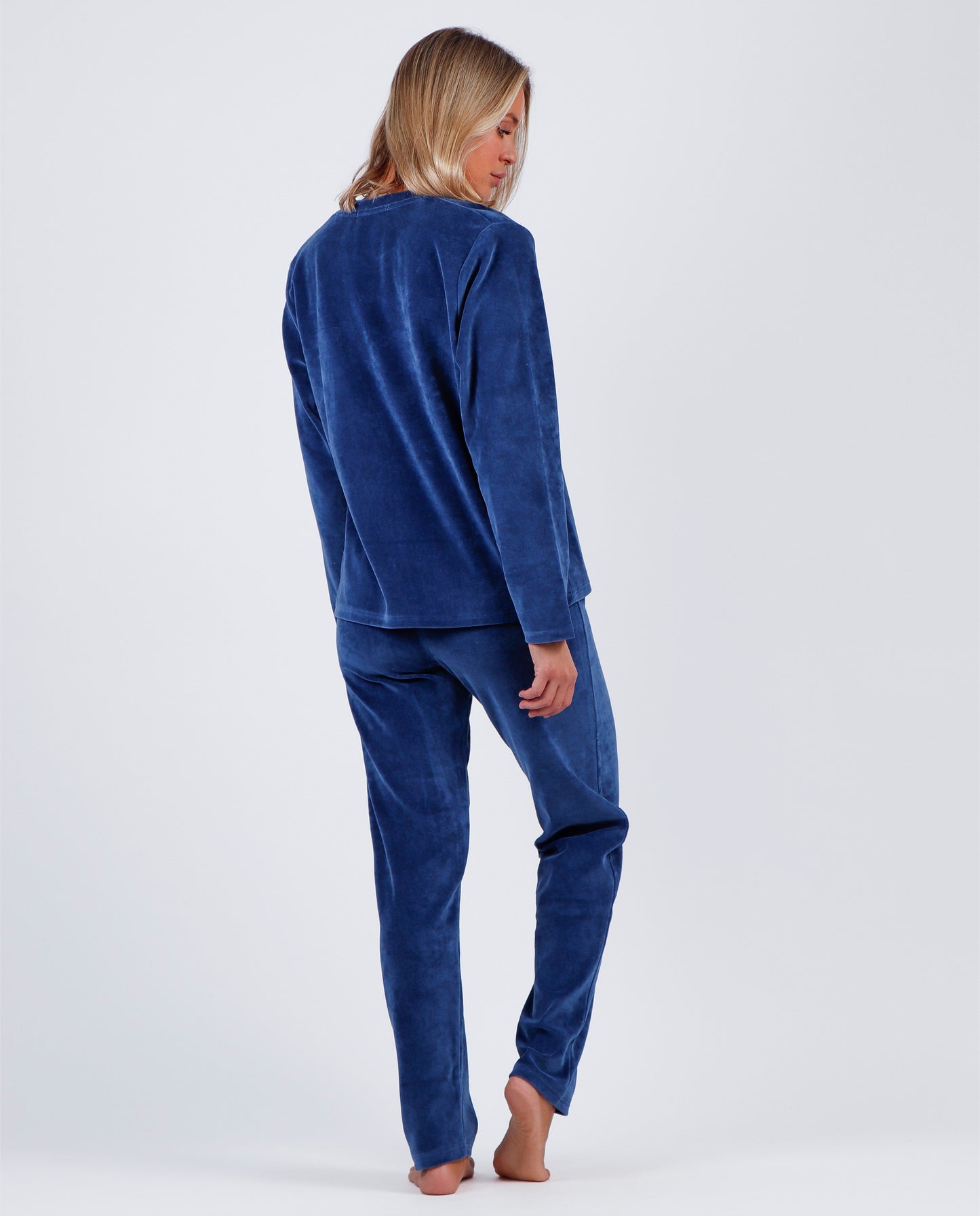 Pijama Terciopelo Manga Larga Cloudy Nights para Mujer