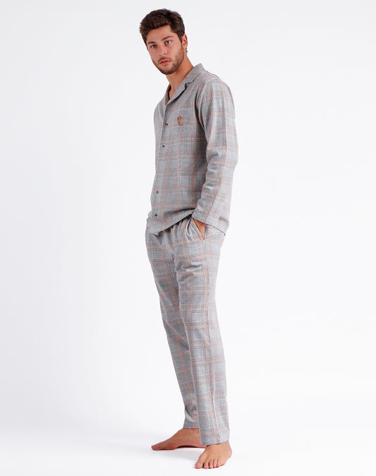 Pijama Abierto Manga Larga Bulldog para Hombre