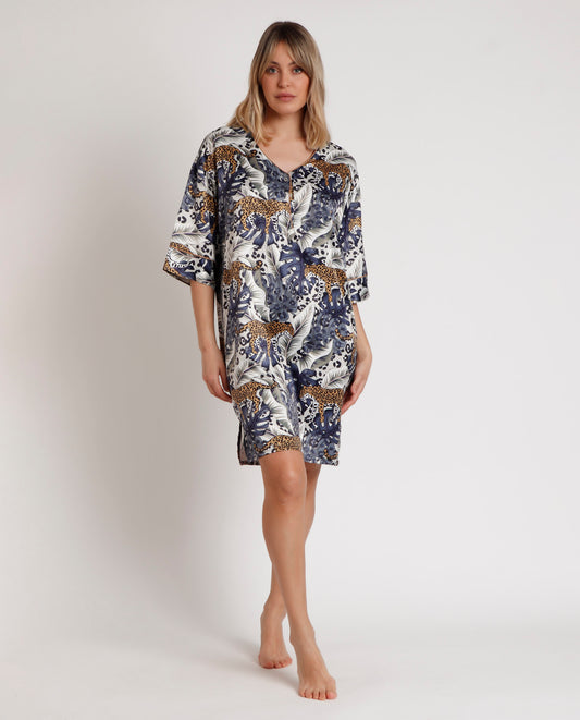 Camisola Manga Francesa Leopard Piel para Mujer