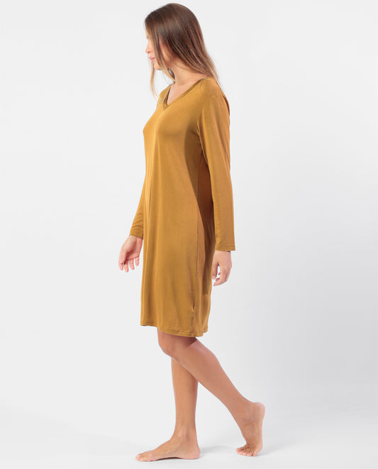 Camisola Manga Larga Lisos cobre para Mujer