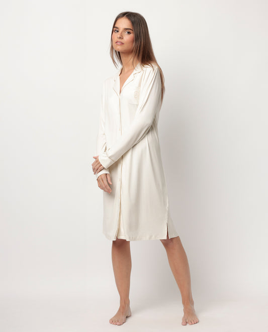 Camisola Manga Larga Abierta Soft Sleep cava para Mujer