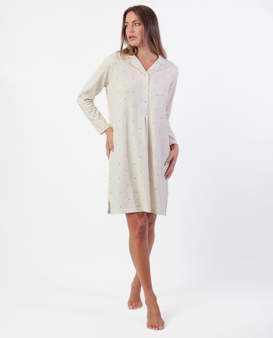 Camisola Manga Larga Tapeta Stripes And Stars Beige para Mujer