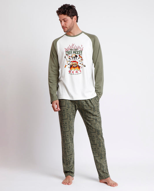 Pijama Manga Larga Chef Mickey para Hombre