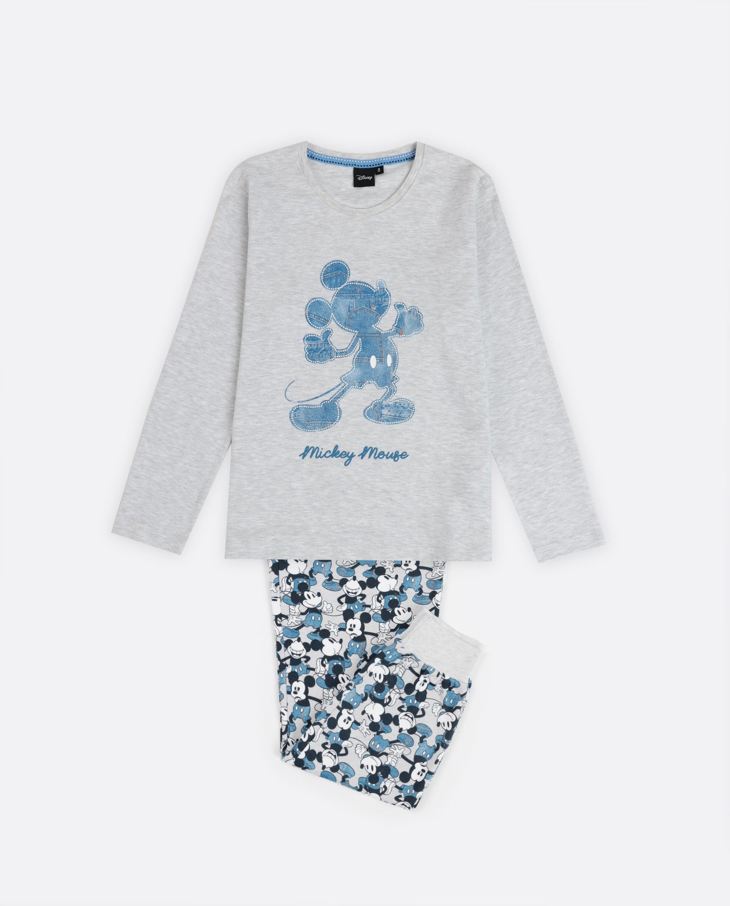 Pijama Manga Larga Mickey Jeans para Niño