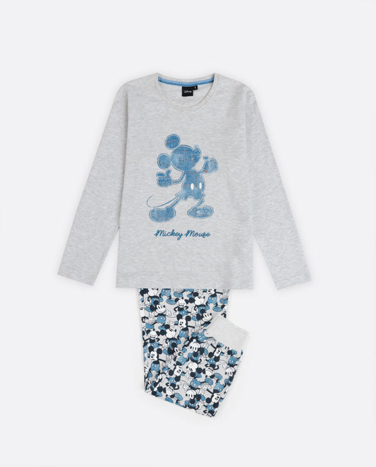 Pijama Manga Larga Mickey Jeans para Niño