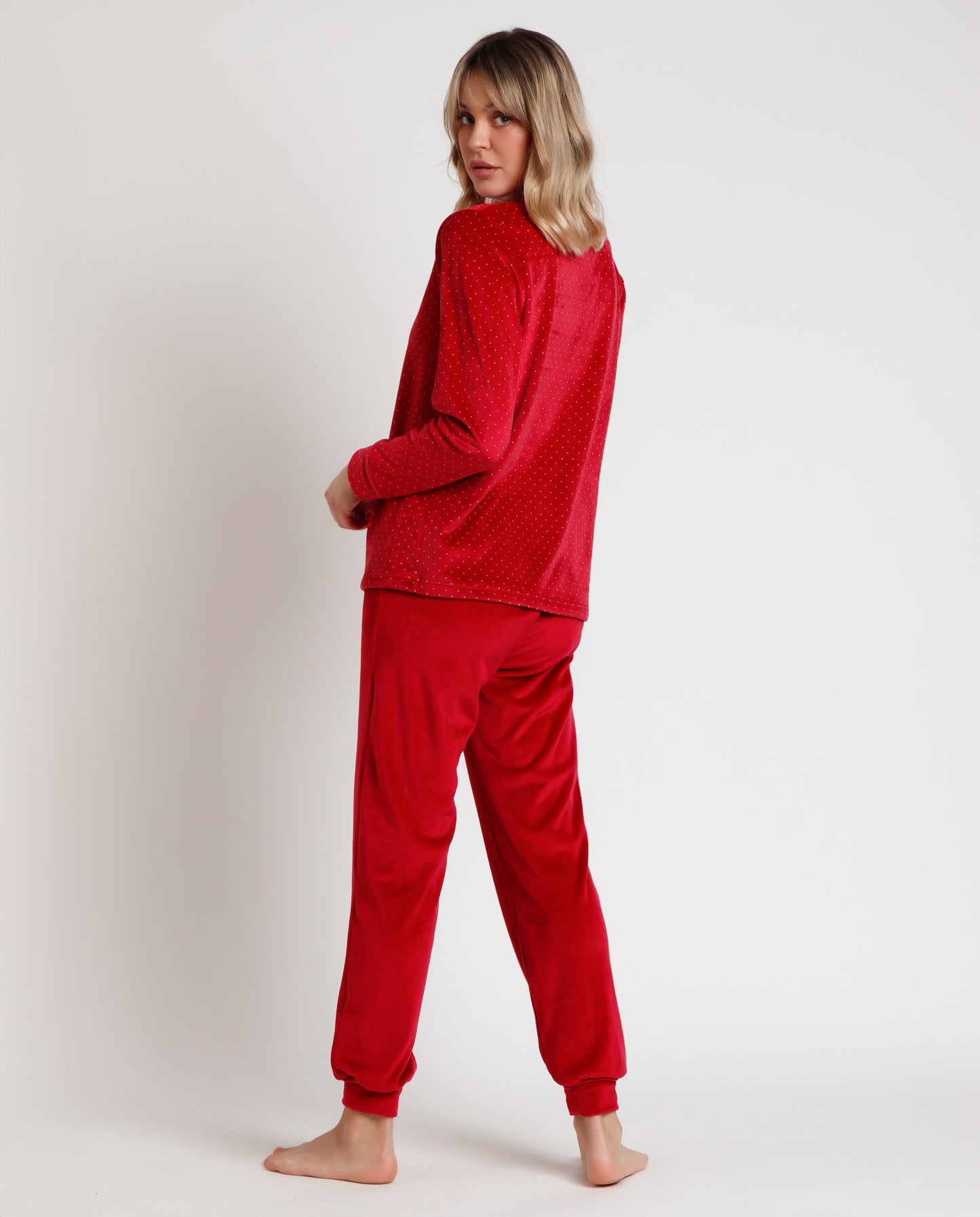 Pijama Manga Larga Velvet King Mickey para Mujer