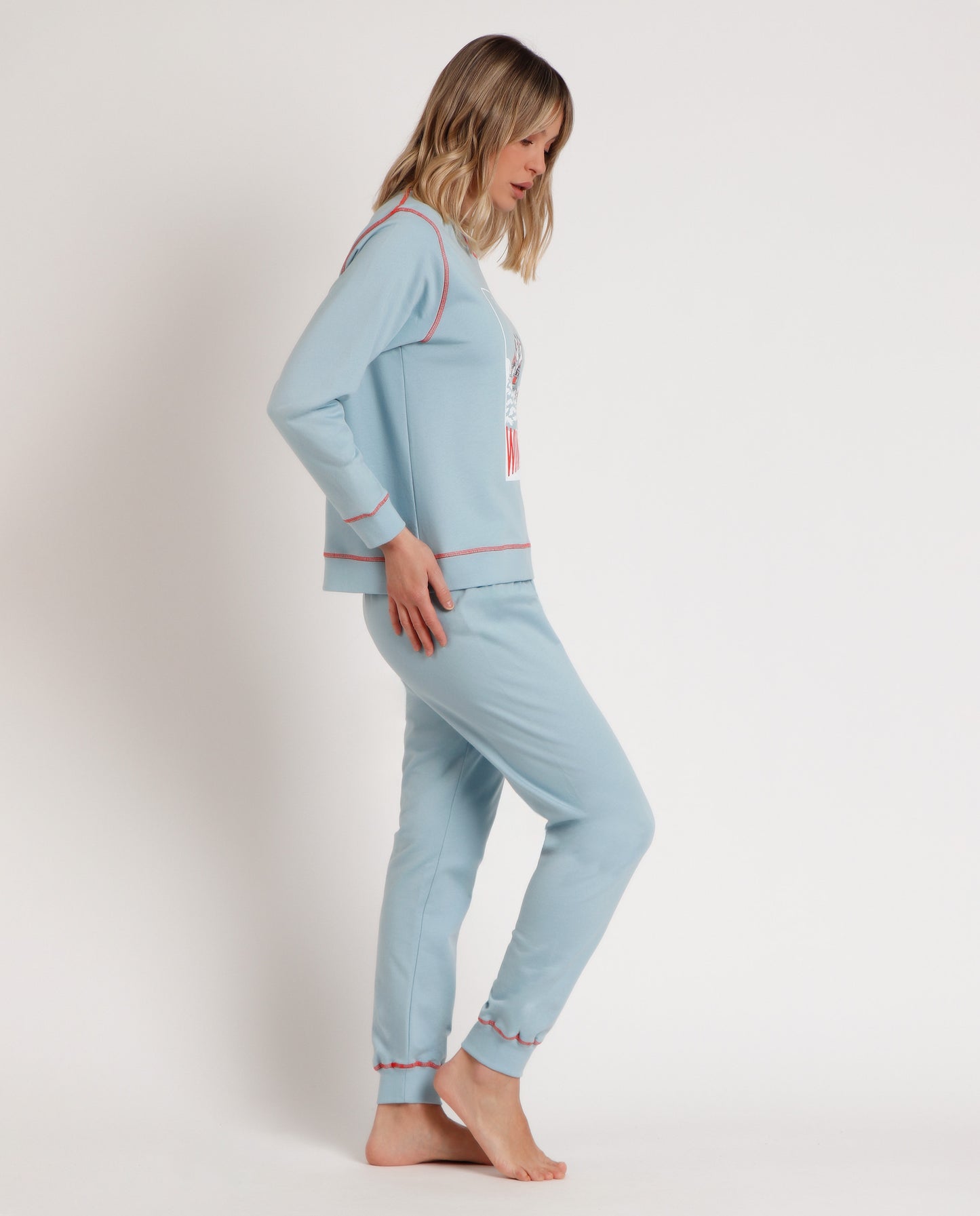 Pijama Manga Larga Felpa Winter Club para Mujer