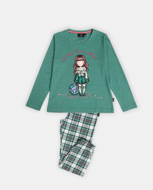 Pijama Manga Larga Be Kind To The Planet para Niña
