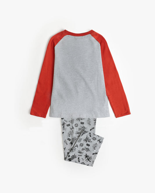 Pijama Manga Larga Gray Comic para Niño