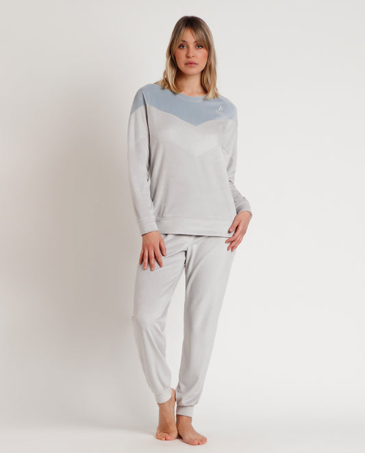 Pijama Manga Larga Velvet Soft para Mujer