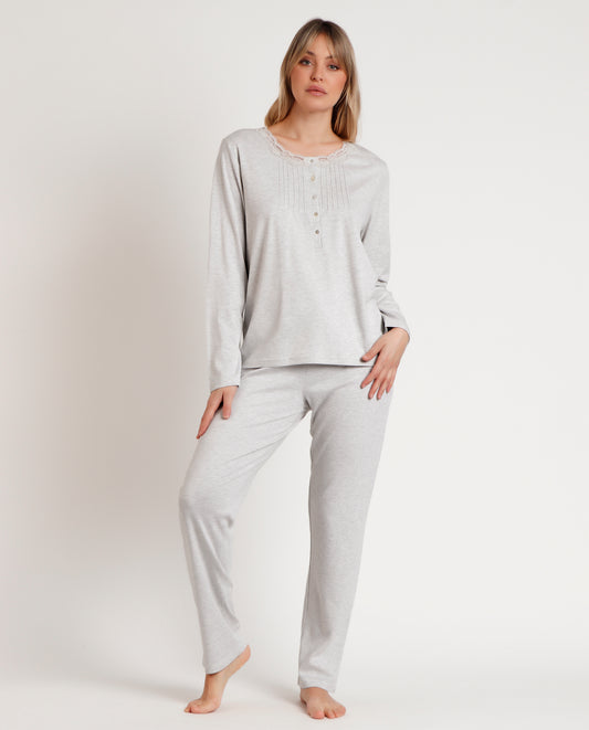 Pijama Manga Larga Tapeta Classic Soft para Mujer