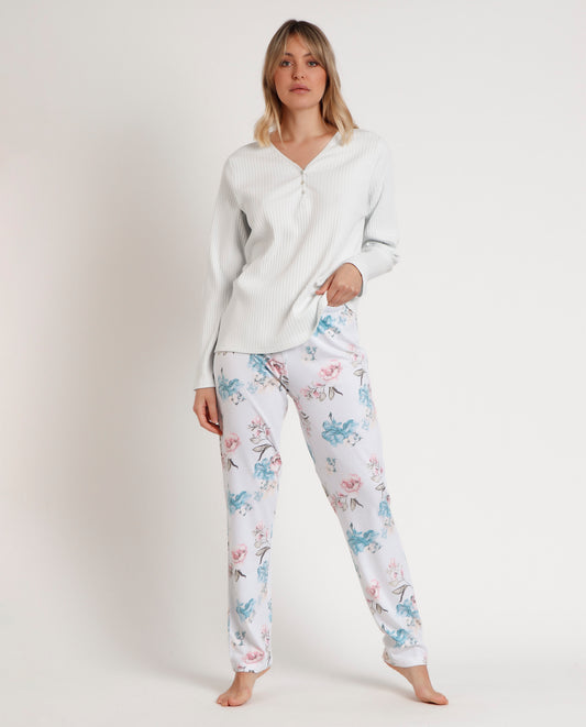 Pijama Manga Larga French para Mujer