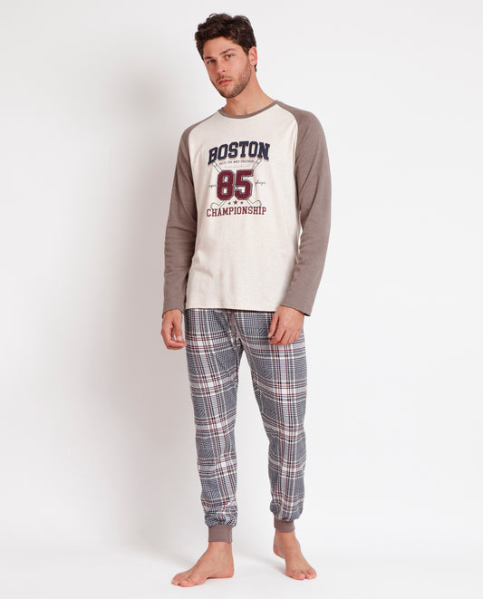 Pijama Manga Larga Boston para Hombre