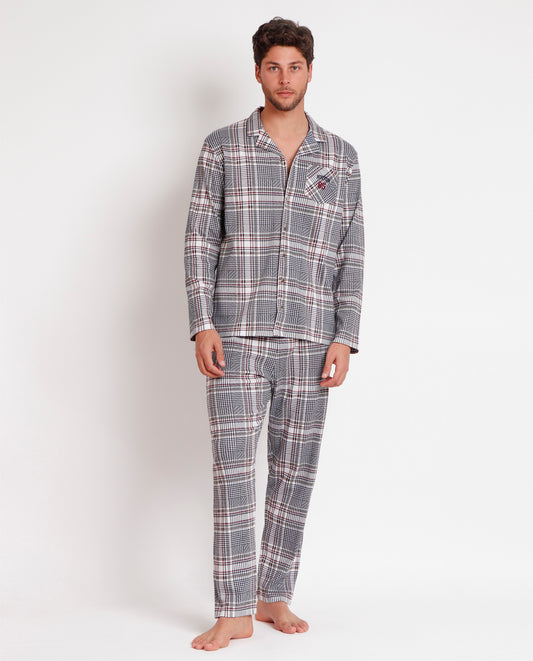 Pijama Abierto Manga Larga Boston para Hombre