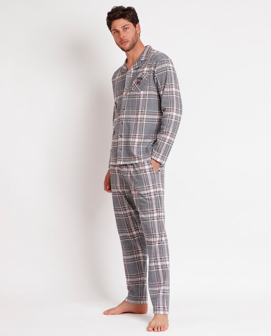 Pijama Abierto Manga Larga Boston para Hombre